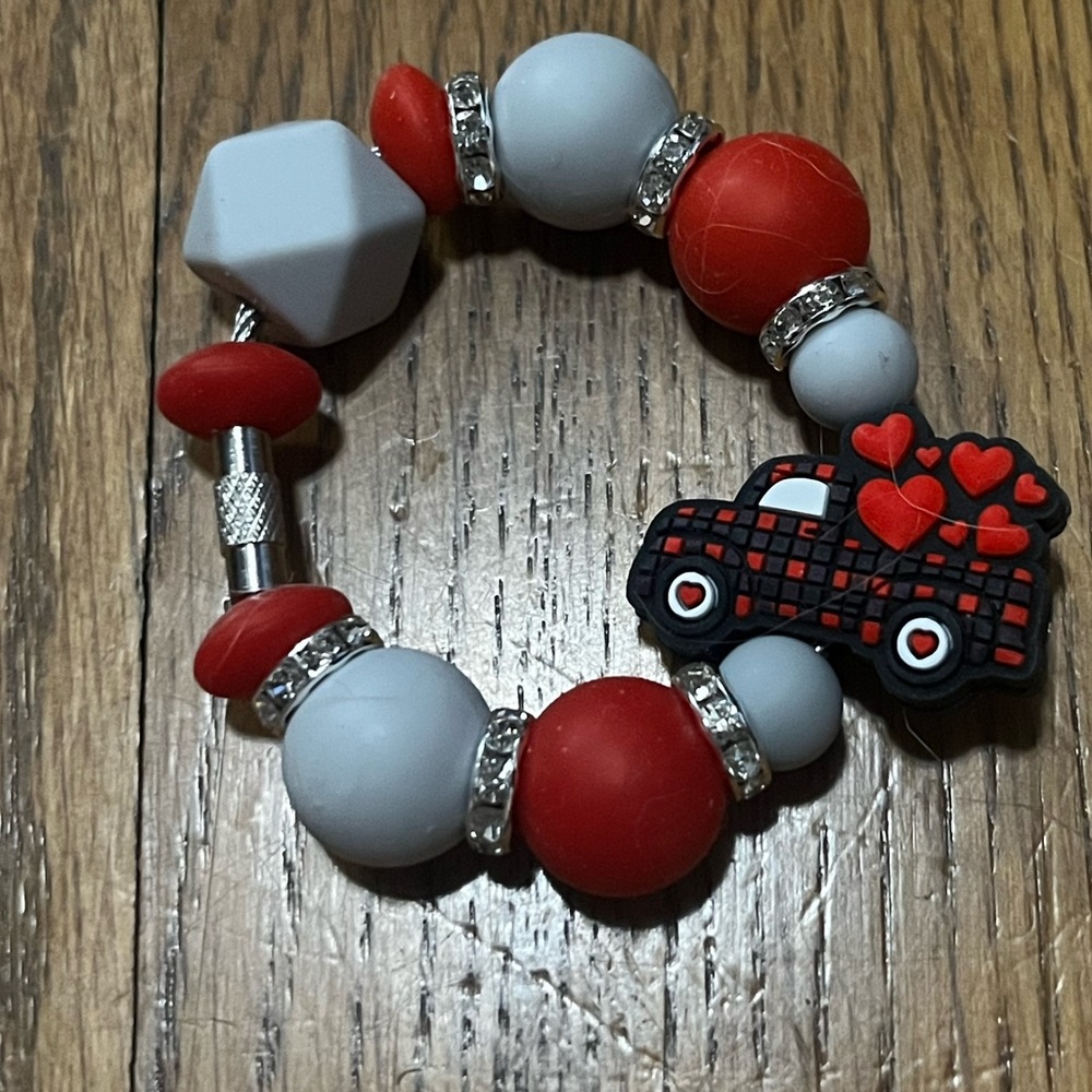 Handmade New Valentines Day Love truck Beaded Tumbler Stanley cup charm Bracelet